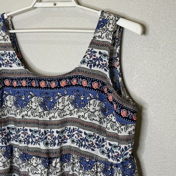 Torrid Women's Top Sz 2? Sleeveless Multicolor Floral Scoop Neck Babydoll Tank - Picture 2 of 6